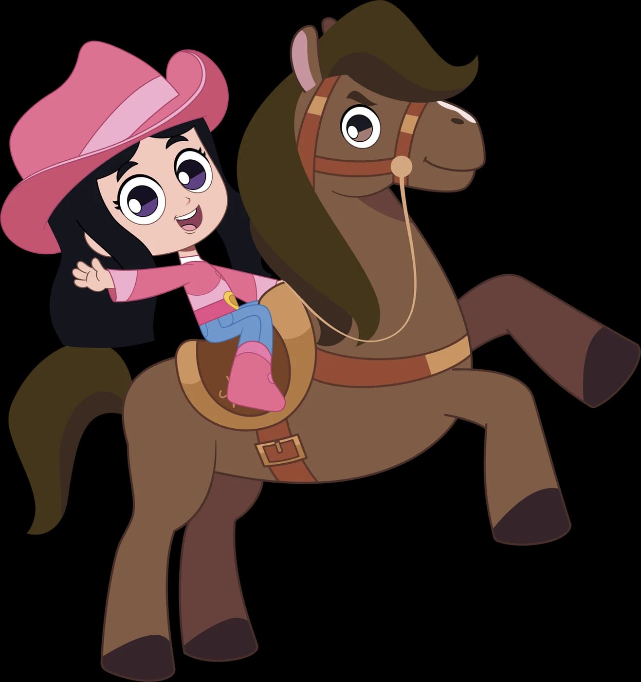 Boiadeirinha montada no cavalo Blake